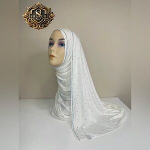 Dubai made premium rhinestone hijab scarf Muslim modest Islamic wear party event
